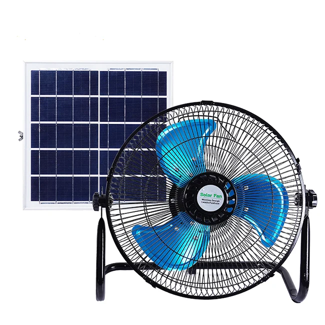 Hot Sale 25W solar fan with solar panel indoor rechargeable flood fan with led outdoor
