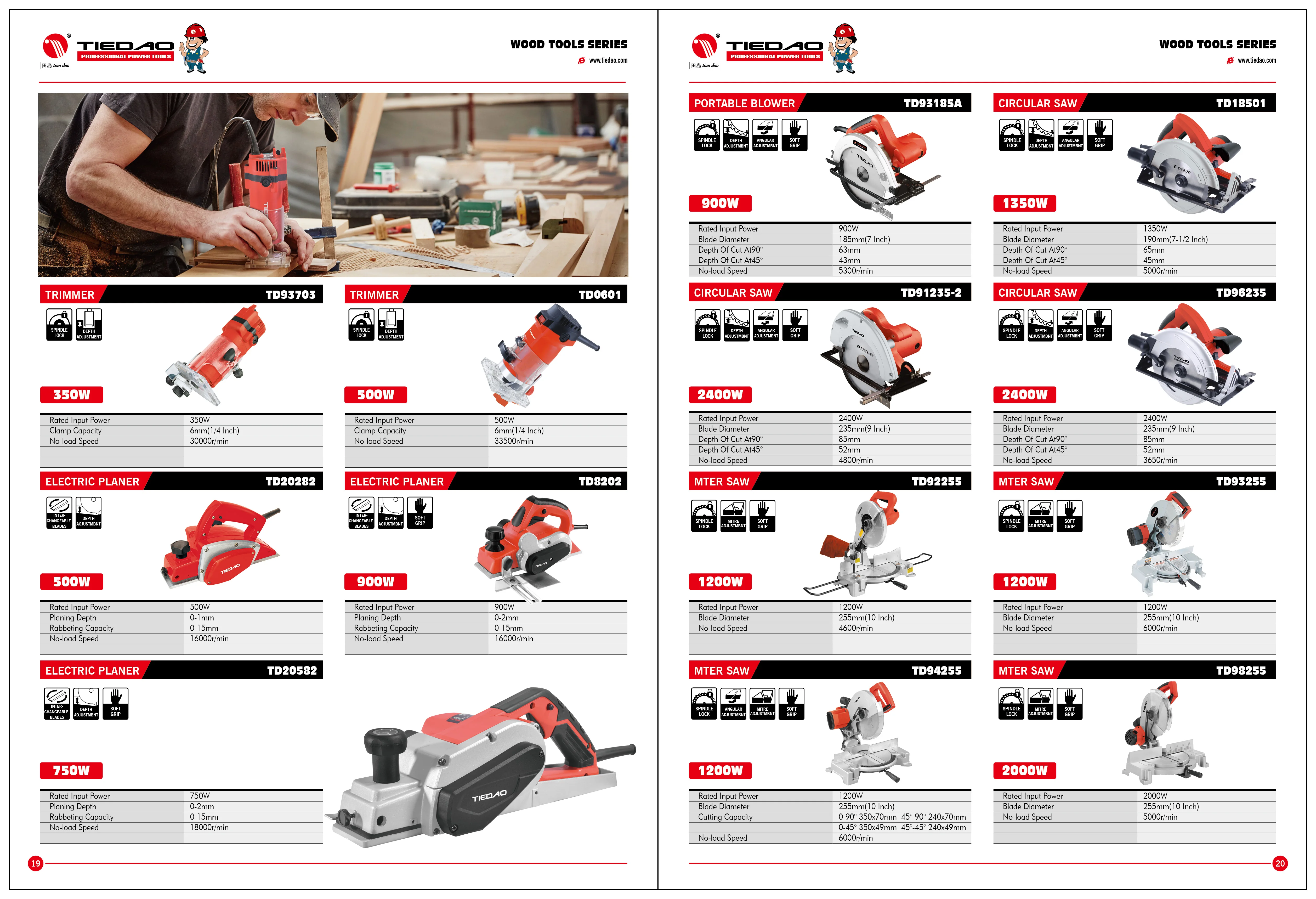 TIEDAO 8202 Cost-Effective Modernization 220V Electric Wood Electric Planer  82mm planer