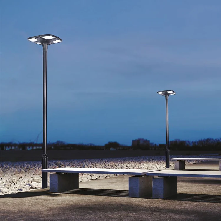 
concrete pole night work solar powered cell street lamp garden 