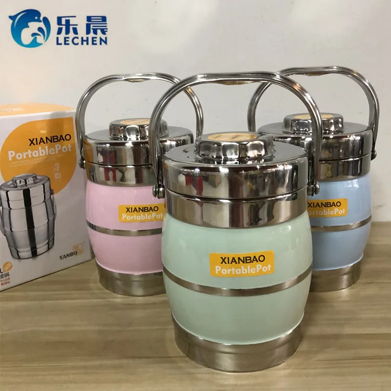 3 L Stainless Steel With Handle and Compartment Vacuum Thermal Food Jar Storage  Food Warmer Container Lunch Box