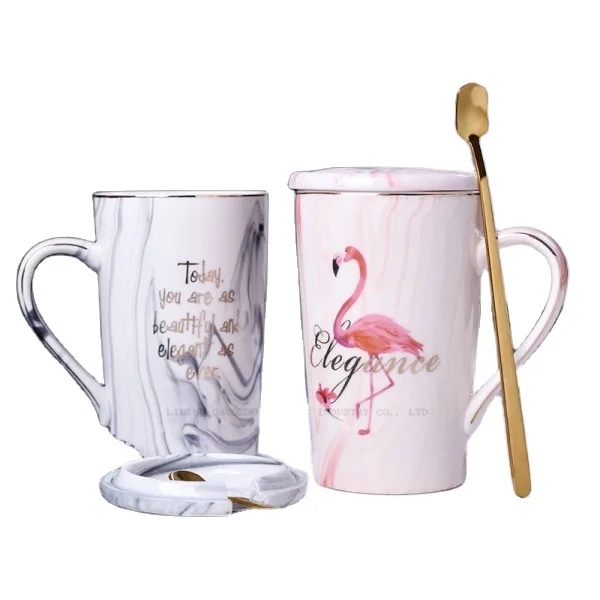 Mate cup couple mug set ceramic tea mug, tall cups, flamingo cups
