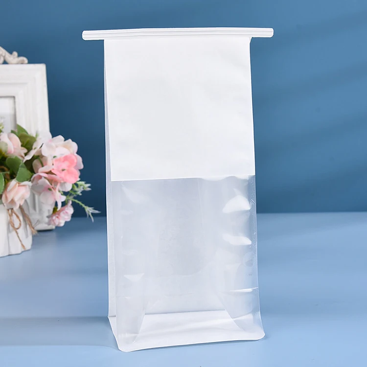 Manufacturers Spot Eight-Side Sealing Wire Curling Baking Bread Transparent Window Toast Paper Bag with Print Logo