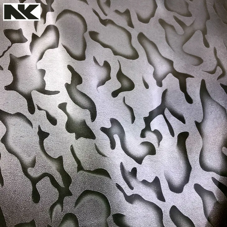 P389 painted high-gloss metal hand-painted camouflage PU artificial leather for bags, handbags and belts