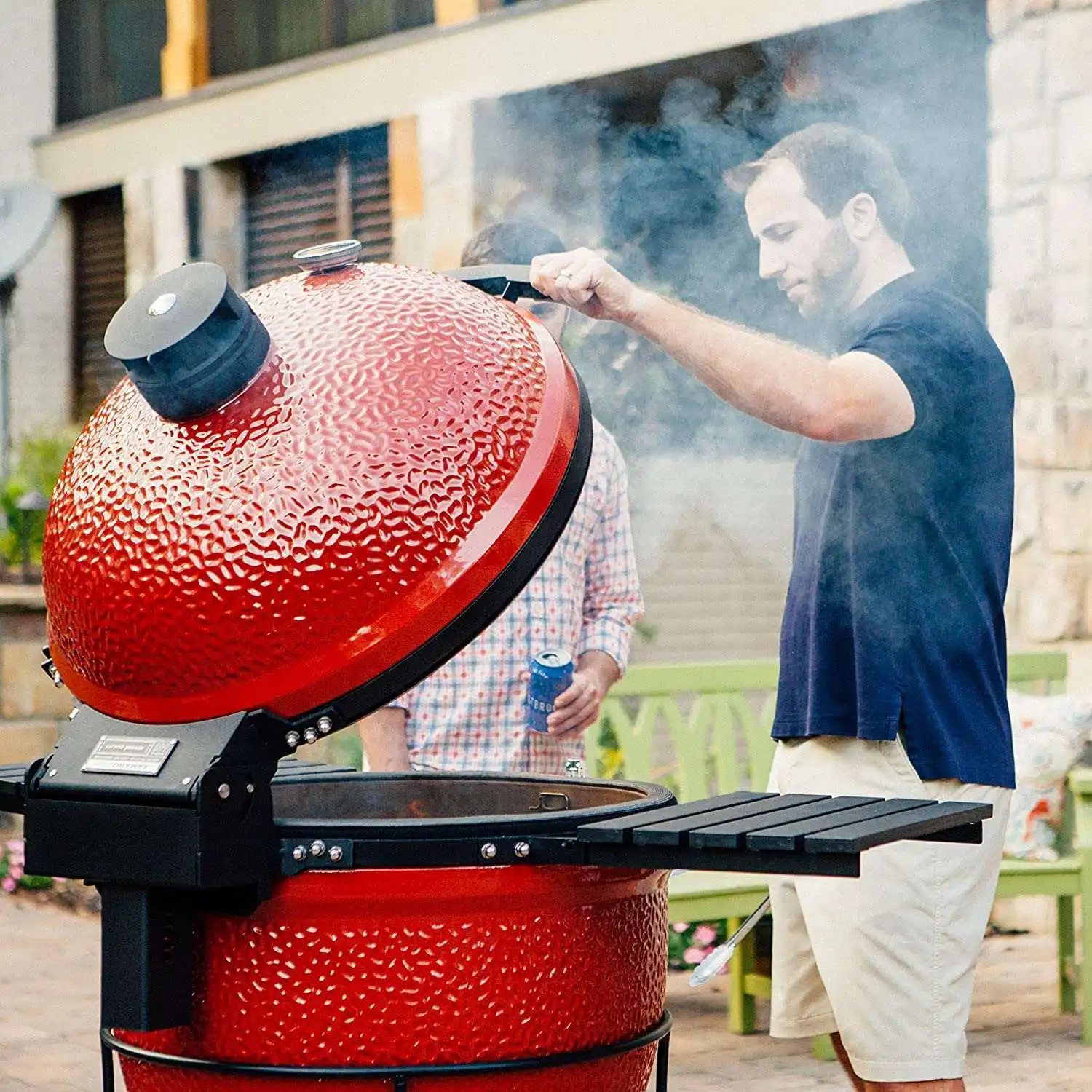 Kamado Egg Smoker Camodo Ceramic Bbq Accessories Factory Directly Best Selling Ceramic Egg Kamado Grill Side Shelves