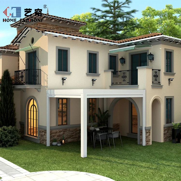 Balcony electric windproof roller curtain outdoor pavilion intelligent sunshade insulation sunscreen window rainproof curtain