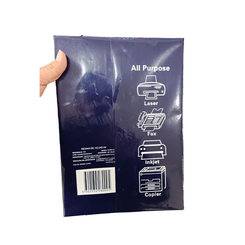 Manufacturers 70gsm 75gsm 80gsm Hard  A4 Copy Bond print Paper Draft Double White Printer Office Copy Paper