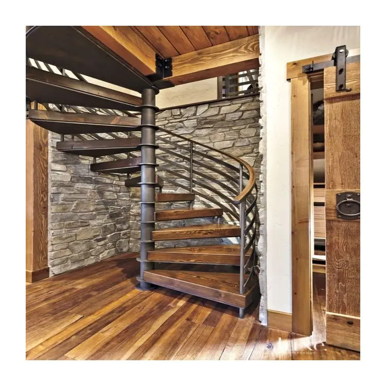 ACE Staircase Modern With Glass Railing Black Hotel Indoor Used Spiral Stairs for Sale