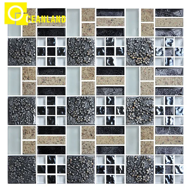 china supplier backsplash tiles kitchen crystal stone glass mosaic