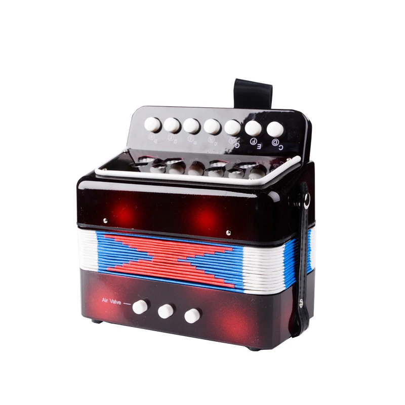 Keyboard Instrument Children Toy Accordion ABS Plastic 2 Bass Buttons 7 Key Diatonic Button Toy Accordion For Sale