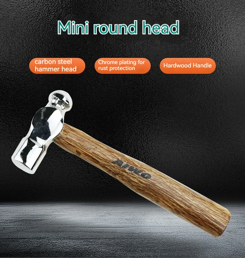 Carbon steel/iron wood handle hammer Round peat hammer with wooden handle Nail Hammer