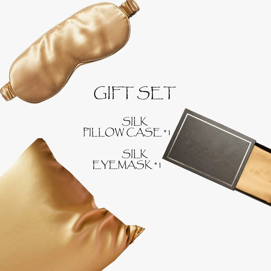 Luxury Super Soft 100%Mulberry Silk PillowCase And Silk Eye Mask Set Silk pillow case Gift Set With Box