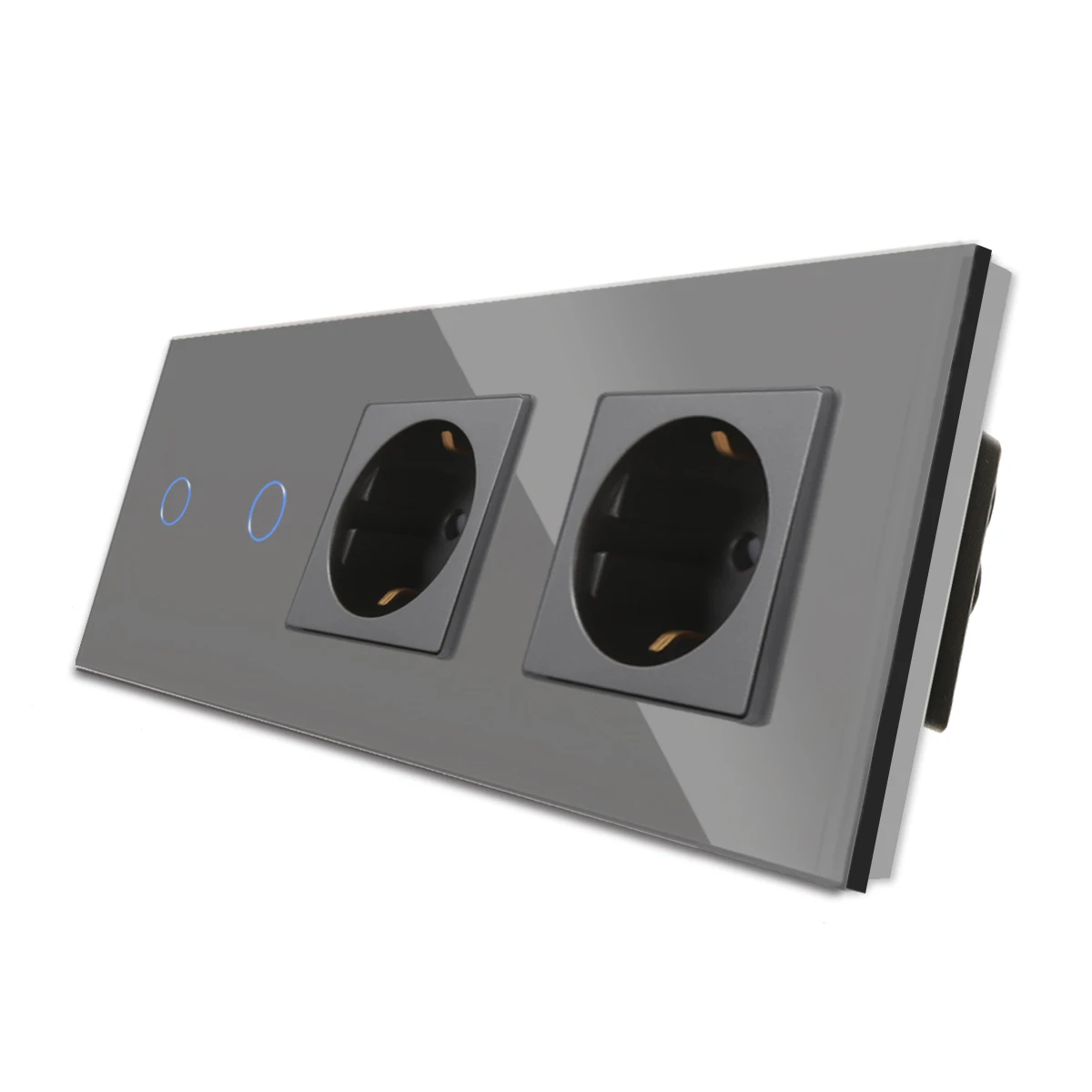 Bingoelec тройной стеклянный экран Сенсорная панель 228 мм умный Wi-Fi настенный сенсорный выключатель и двойная розетка