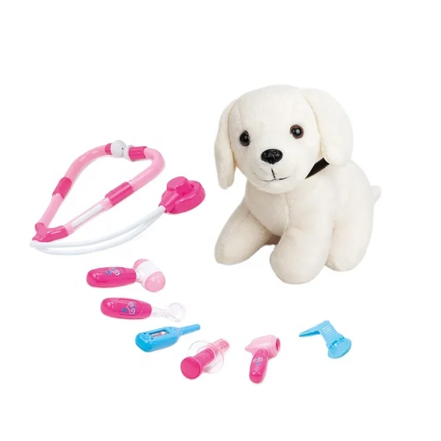 Wholesale Doctor Play Kit plastic toy plush dog Vet pet set For Kids