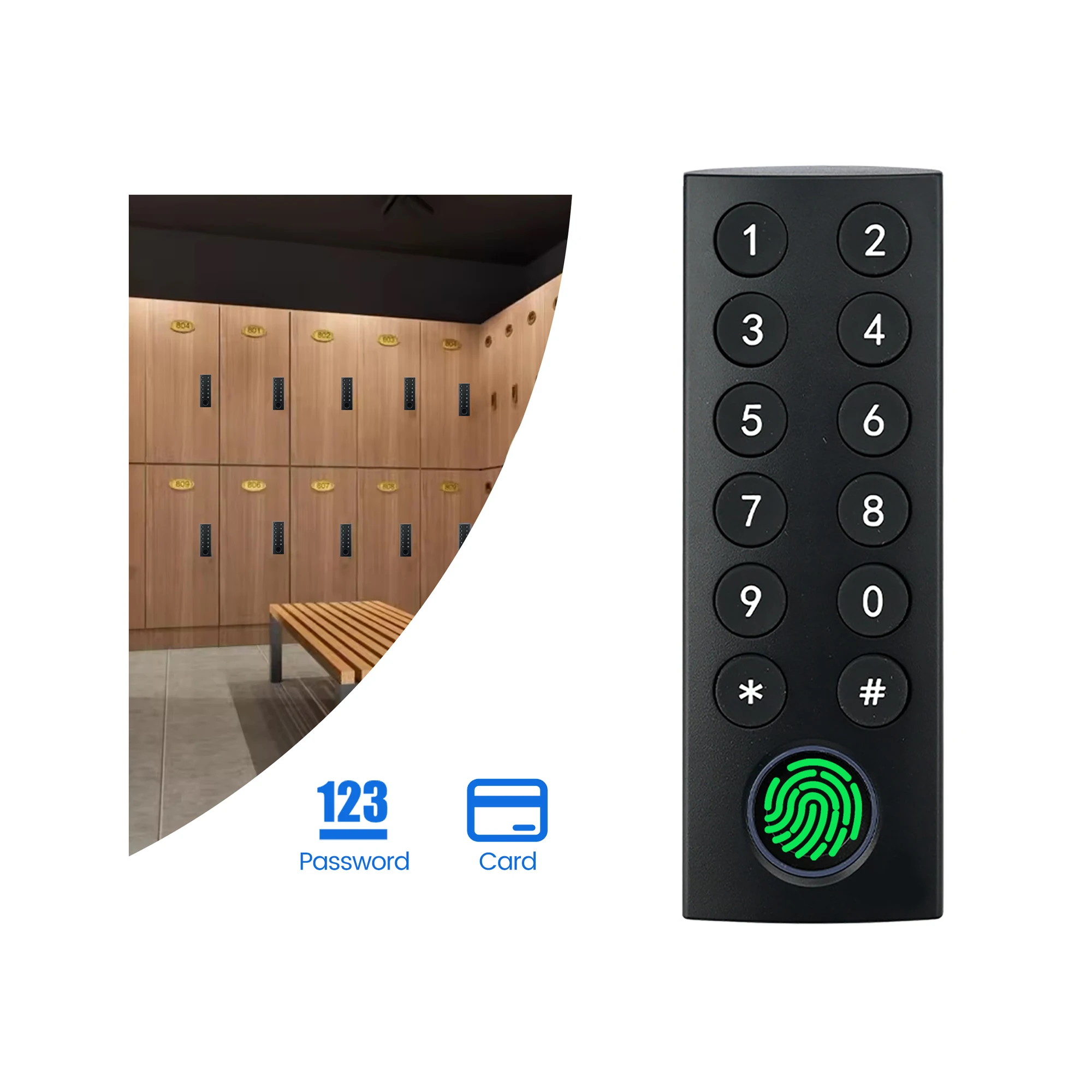 gym public office furniture biometric locker keypad password digital code  fingerprint drawer cabinet lock