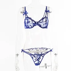 Сексуальный экзотический комплект нижнего белья с подвязками, женское сексуальное нижнее белье, вязаное кружево, прозрачное сексуальное нижнее белье с бантом