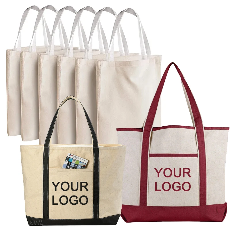 Custom Logo Printed Size Square Jumbo Zip Polyester Canvas Cloth Packaging Tote Bag With Zipper For Shoes Suit Jewelry Baseball