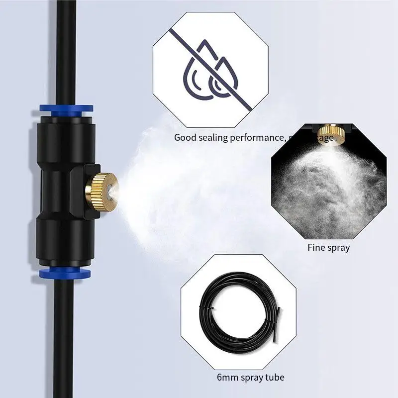 Outdoor Misting Cooling System Misting Line Brass Mist Nozzles For Patio Garden Greenhouse