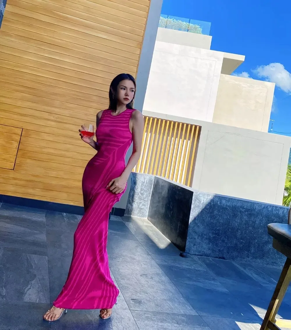 2023 clothing leopard print fall luxury tight modest vest korean custom sexy long ladies knit sleeveless sweater dress for women