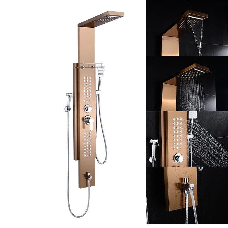 
2020 High Quality Rose Gold Shower Panel And Mulitfuncation Panel Shower For Shower Rooms 