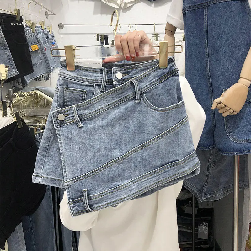 Summer brocken hole Women Denim Summer Shorts bale Zipper Fly Pockets Frayed Raw Ripped Denim short jeans for women