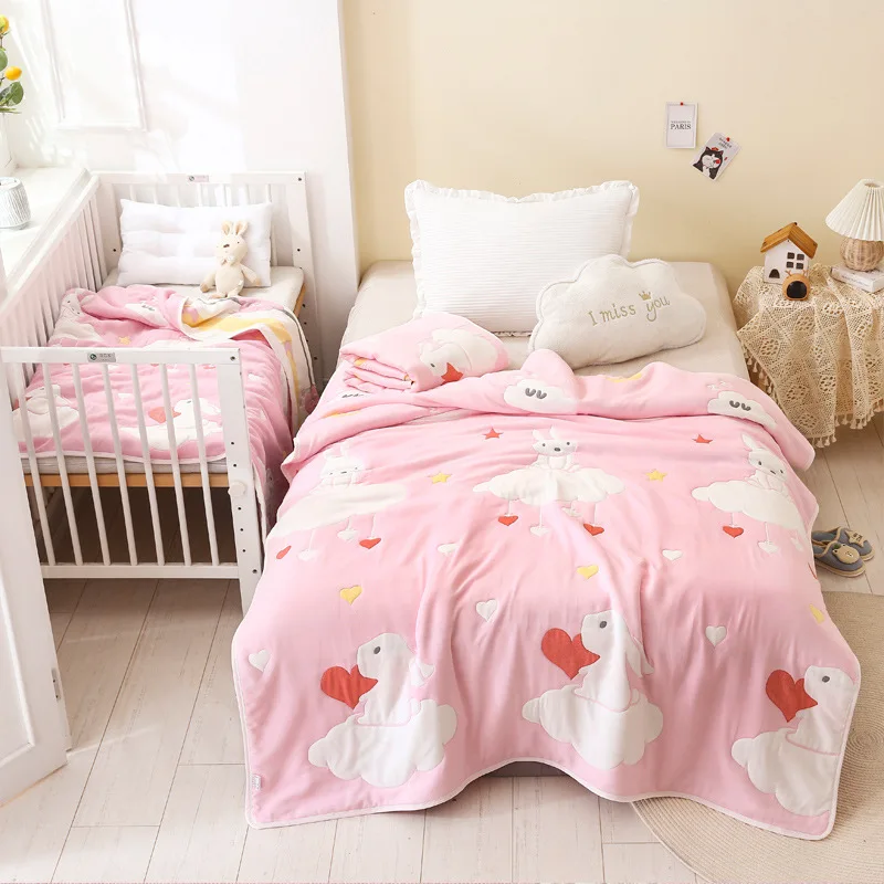 Lovely Cotton Gauze Ten-Layers baby children Quilt Baby Thickened Blanket Towel bed baby nap sleeping Air conditioning room