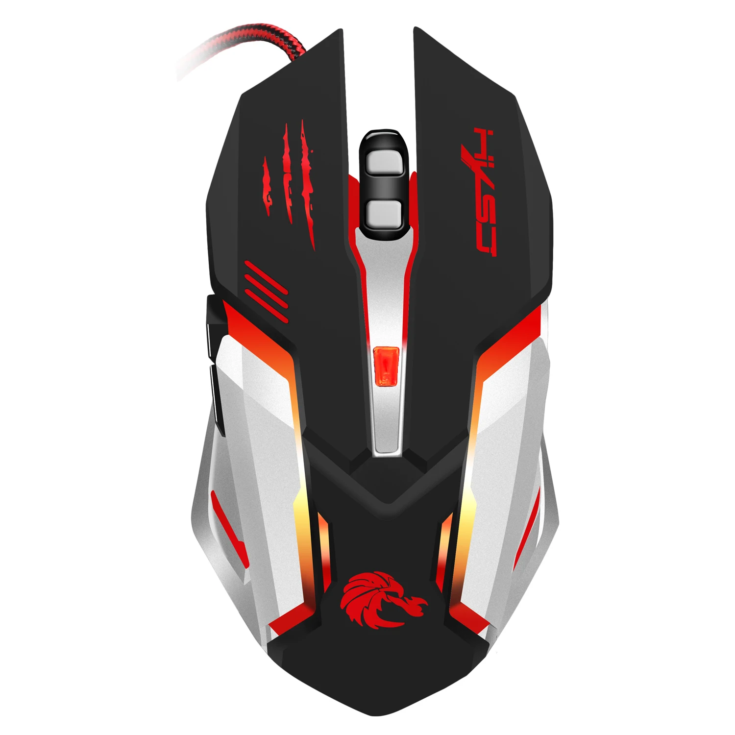 S100 gaming mouse with 7 bright colors LED backlit and ergonomics design for comfortable touch, long-term use without fatigue