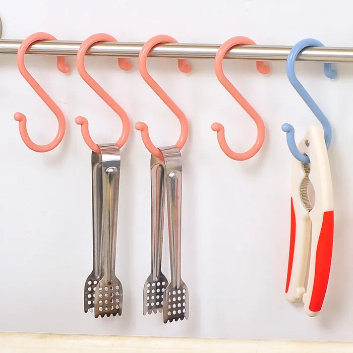 Wholesale colorful plastic hook kichen ideas bathroom nail-free s type hook