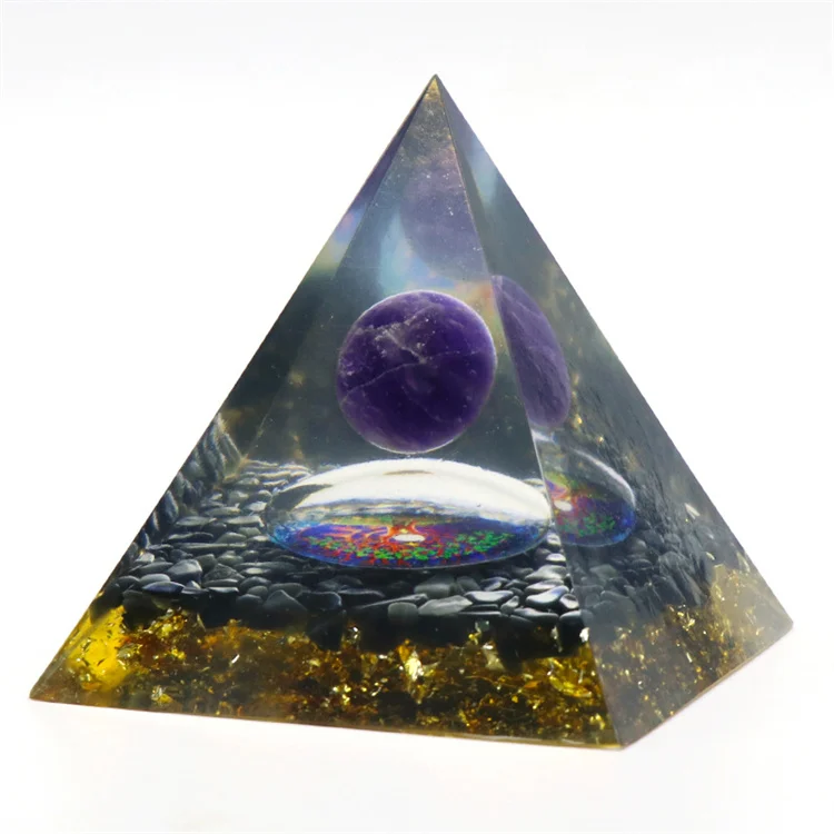 Wholesale Crystal Amethyst Sphere Obsidian tiger eye rose quartz Reiki Energy Healing Orgone Pyramid For Meditate