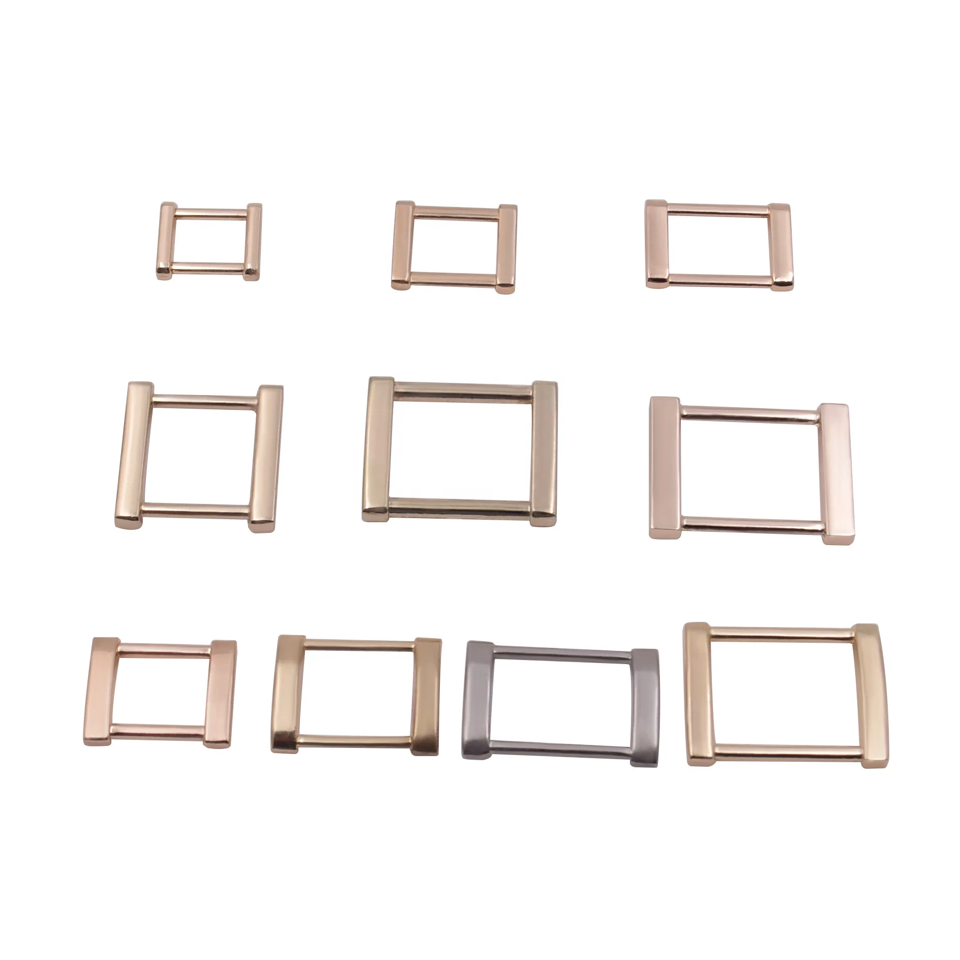 Qifeng hardware factory handbag accessories webbing buckle zinc alloy metal square buckle ring for lady bag