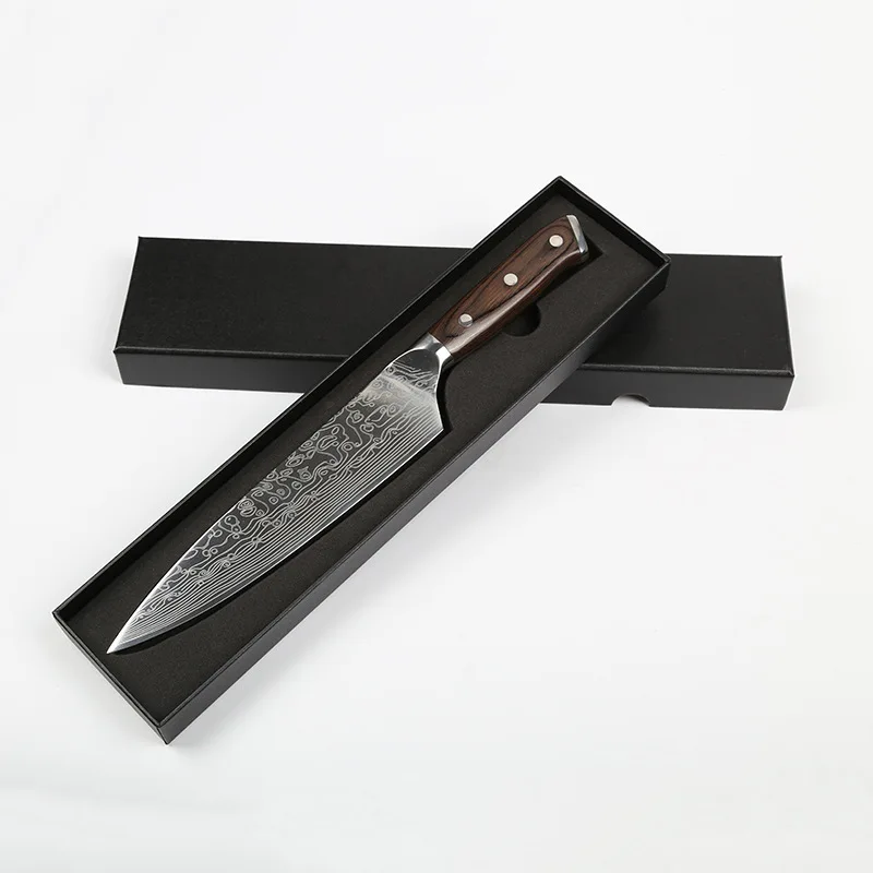 Handcrafted Damascus Knife 8 Inch Chef Knife 67 Layers Damascus With VG10 Core G10 Handle Vacuum Heat Treatment Blade