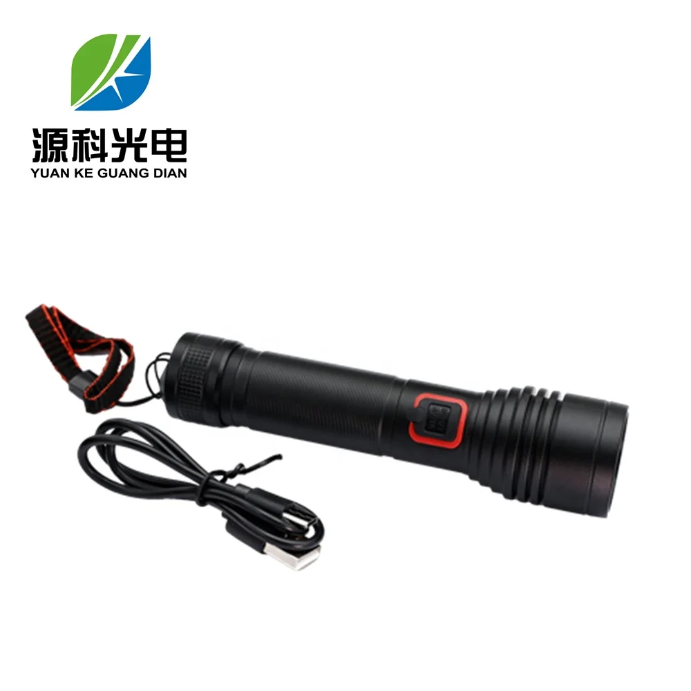 Super Bright Zoomable XHP50 Powerful LED Torches Flash Light, USB Rechargeable Waterproof Portable Security Tactical Flashlight