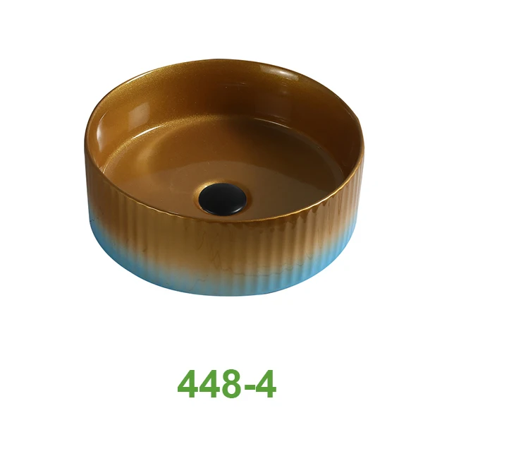 Chaozhou Handmade Round Bathroom Sink Ceramic Marble Basin Lavatory Wash Basin