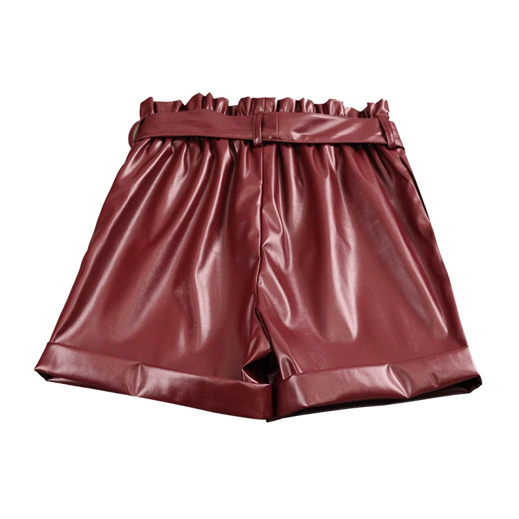 Miranda popularity summer custom women clothing vinyl hot short ladies casual leather shorts for women
