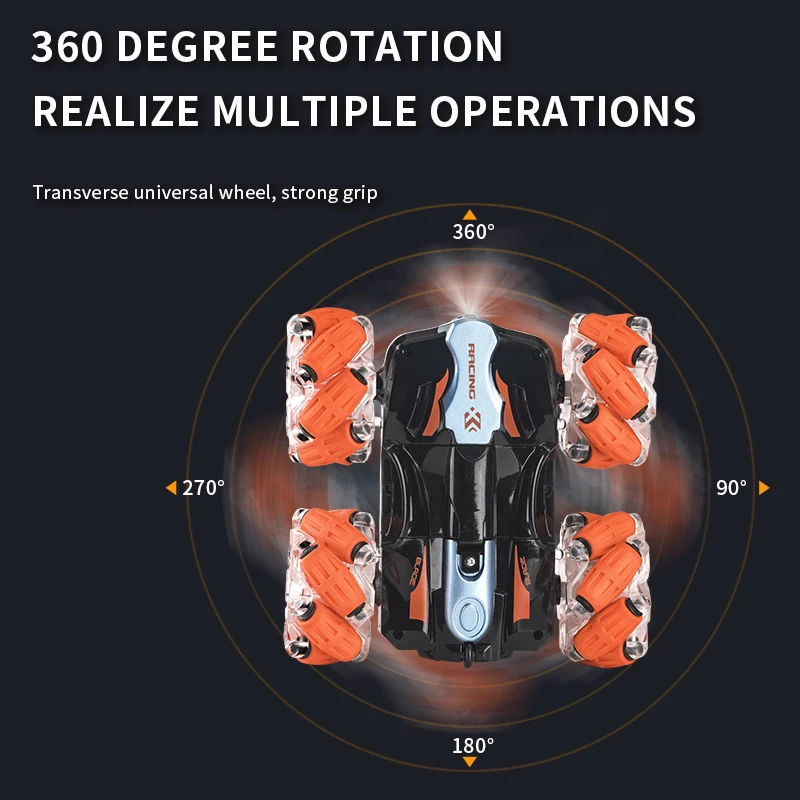 RC Stunt Drifting Car 360 degree Rotation Gesture Sensing Double Side Driving 2.4Ghz Watch Control Car with lights for kids