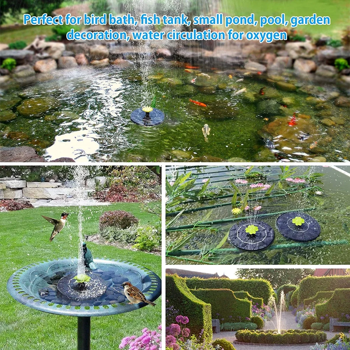 3W Solar Powered Water Fountain for Garden Bird Bath Patio Villa Amazon hot sales China Hai Mi factory
