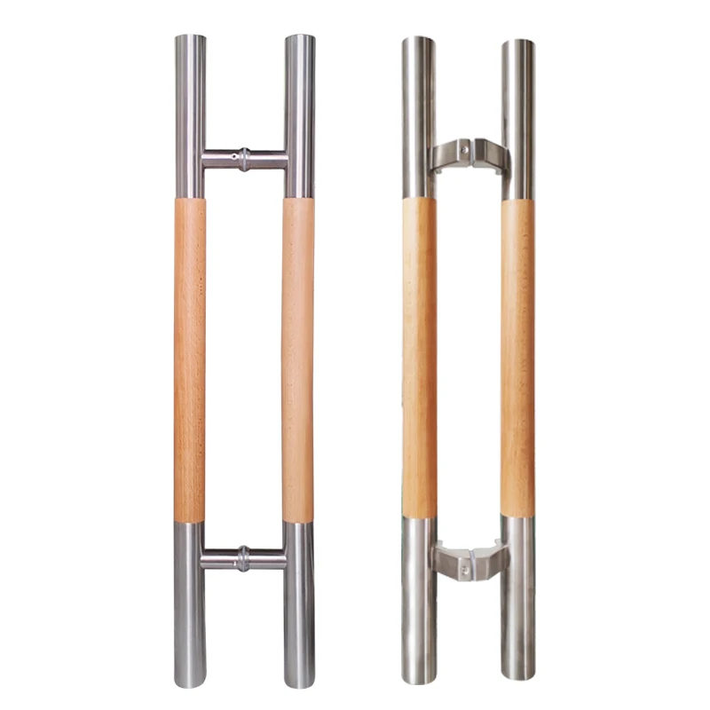 High quality 304 stainless steel wholesale China top products Interior door handle Wooden handle entrance door hardware