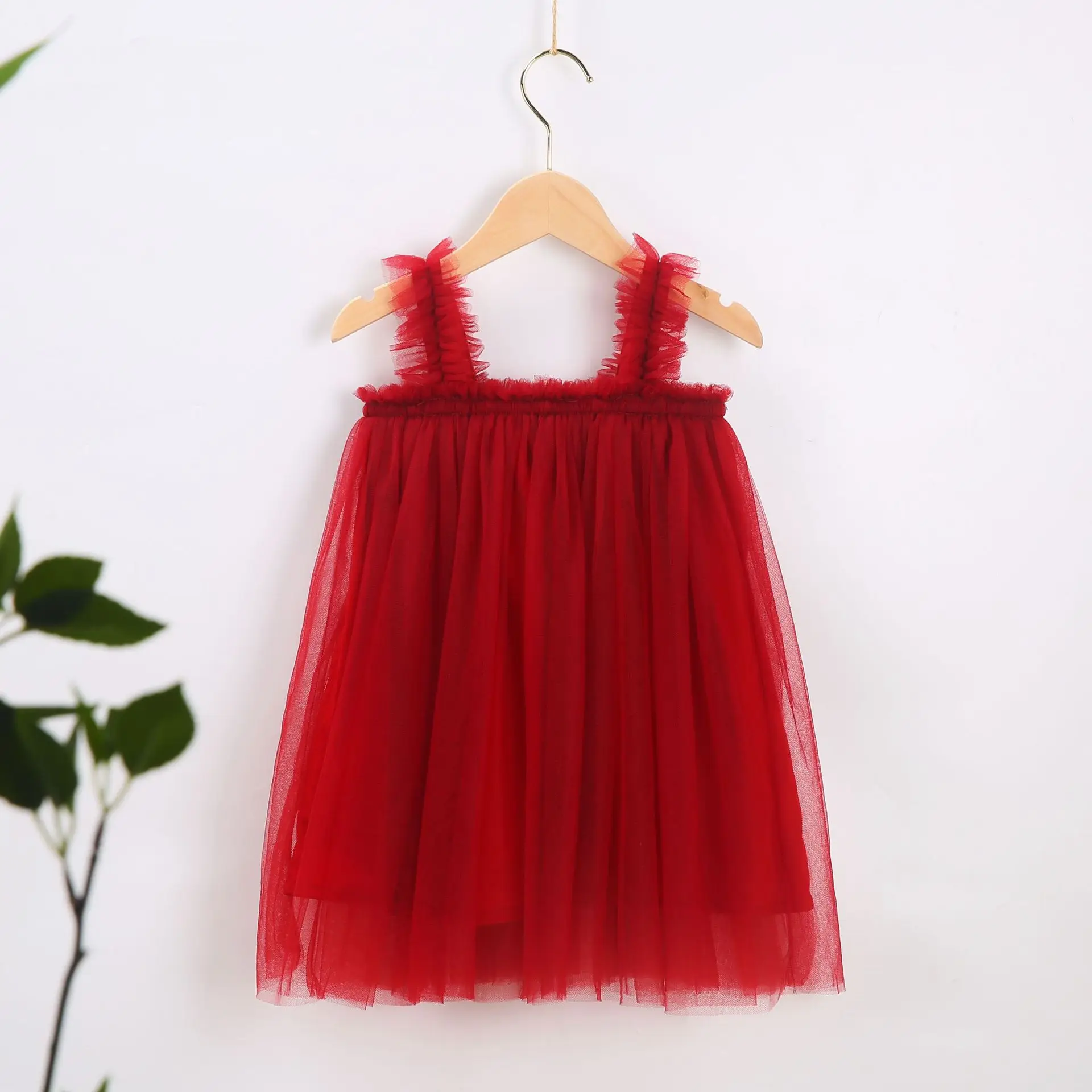 RTS Girls Tulle Skirt sleeveless dress for little girls party dresses fluffy skirt sling lace dresses