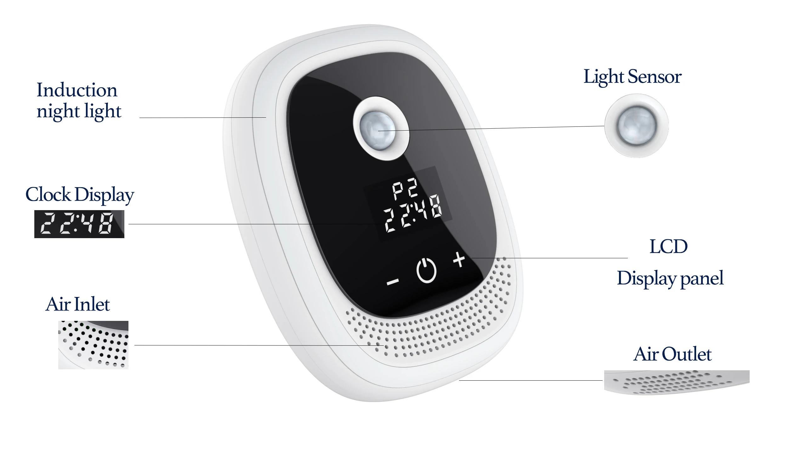 2022 New Product Ozone Generator  Plug In Wall Air Purifier for bathrooms bedrooms  hotels