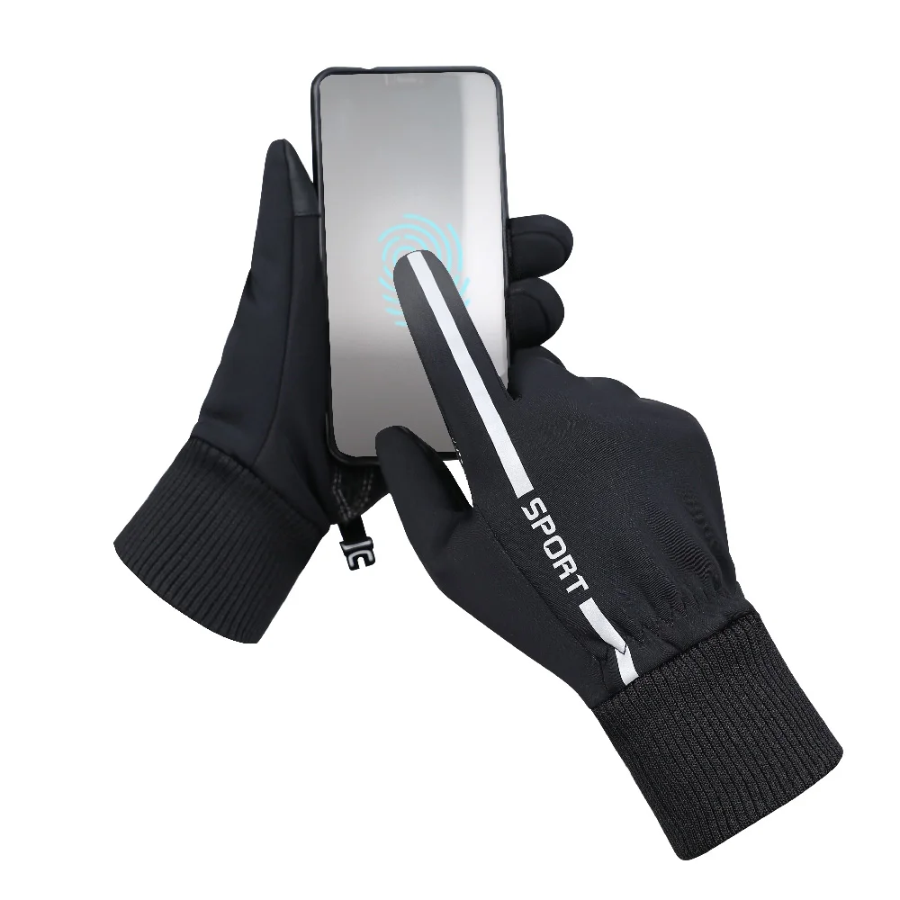 Custom Touch Screen Reflective invierno para ciclismo guantes reflectivo Sport Gym mens workout hand gloves for running