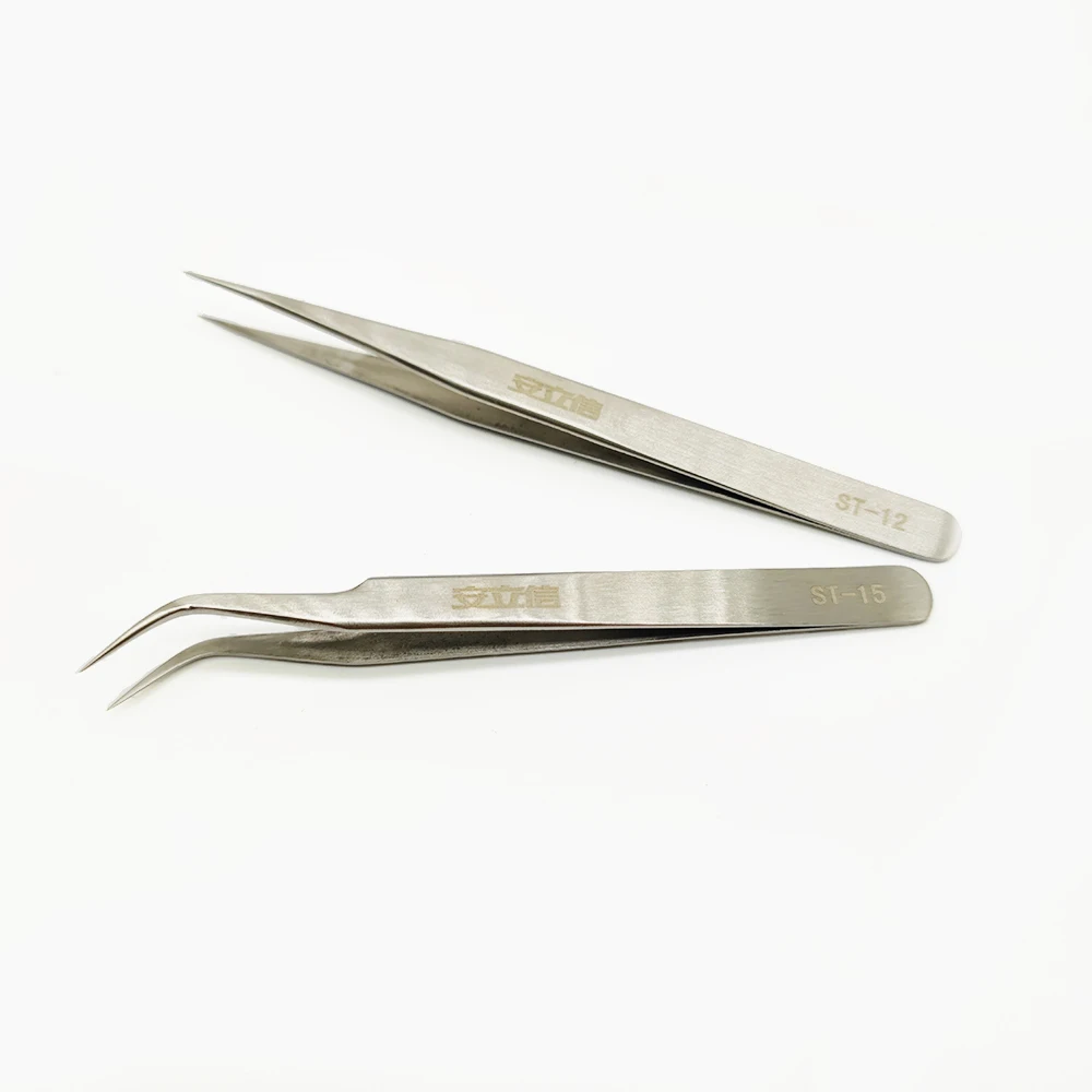 Custom multiple styles tweezers stainless steel sliver pinzas pincet set