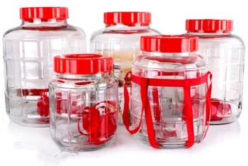High quality 2 liter 10L 20L bulk glass jar with plastic screw lid wholesale Big 2 liter glass storage jar with plastic lid