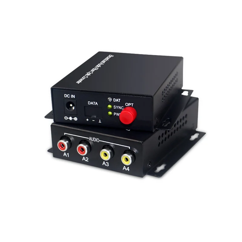 4 Audio Over FC Fiber optic Extender Converters for Broadcast system (Tx/Rx) Kit