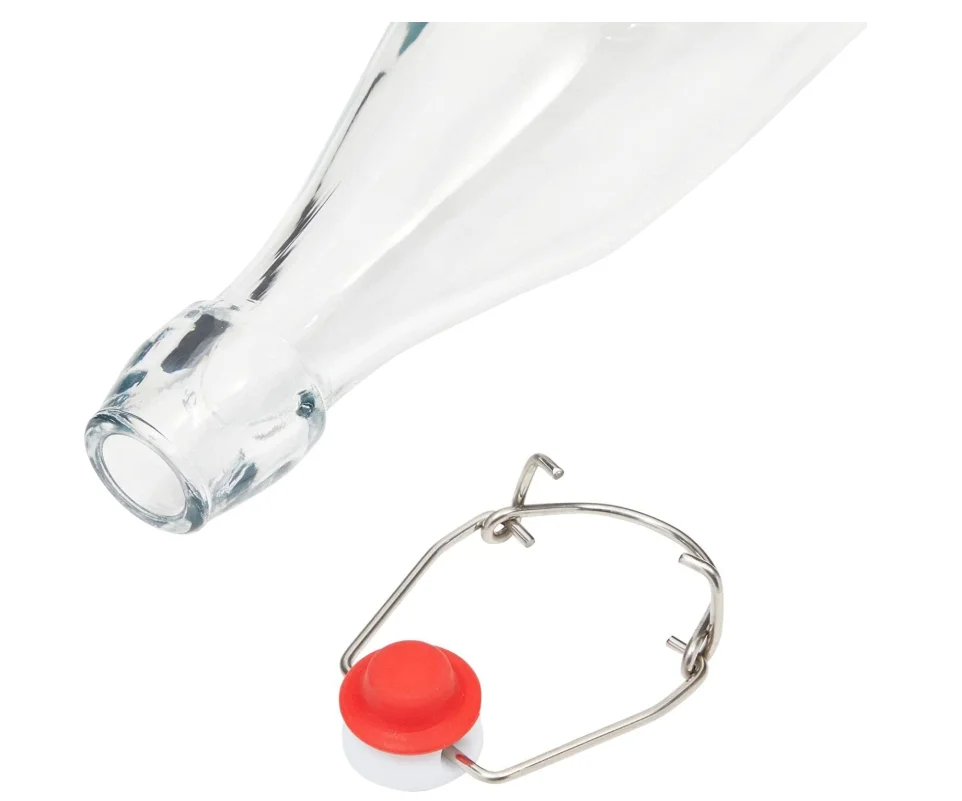 
500ml Round Square Swing Top Grolsch Glass Bottles 16oz CLEAR For Brewing Kombucha Kefir Beer 