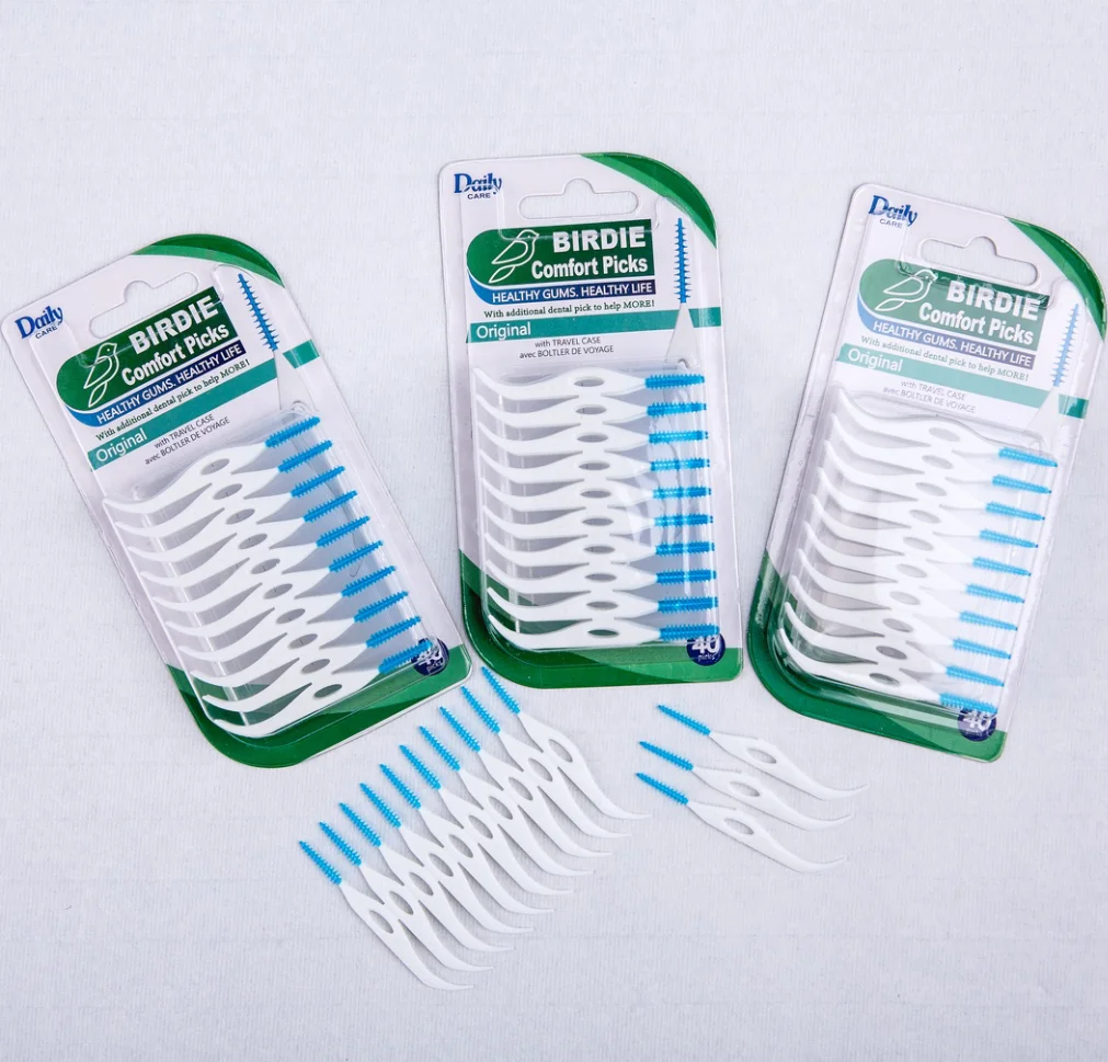 Sell customized bird-shaped elastic massage glue interdental brush.