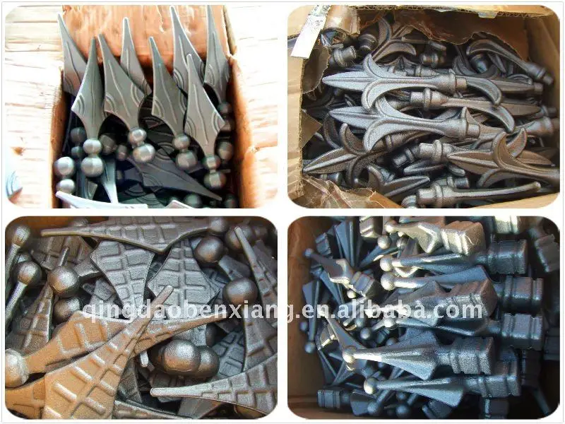 Wholesale Price Forged Wrought Iron Spearhead Head Guardrail Gate Railing Arrow for Hotel Use