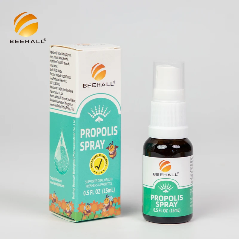 BEEHALL Bulk Maintain Oral Hygiene Propolis Spray with Lemon Flavor