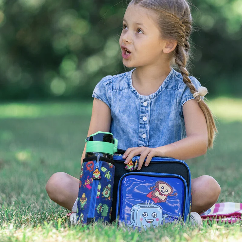 Customize Kids Lunch Bag Thermal Insulated Nursery School Food Carrier Square Toddler Bag Toddler Lunch Bag