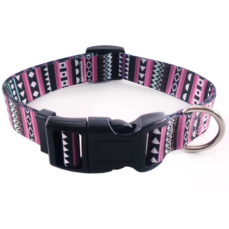 Hot-selling high-quality durable and comfortable polyester small and medium-sized pets Bohemian style pet traction collar