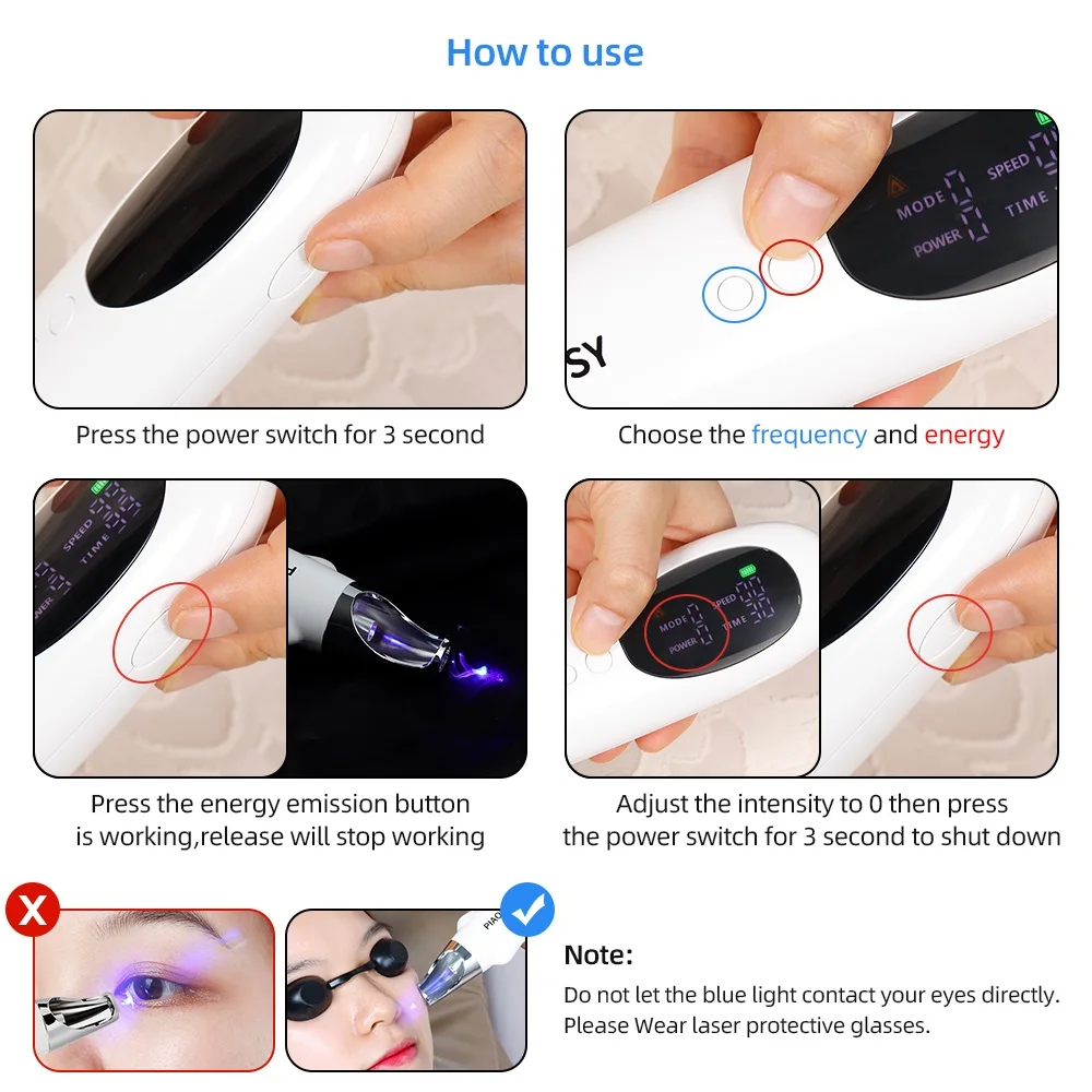 blue & red light laser picosecond pen 9+9 mode power upgrade washing tattoo laser machine wart remover