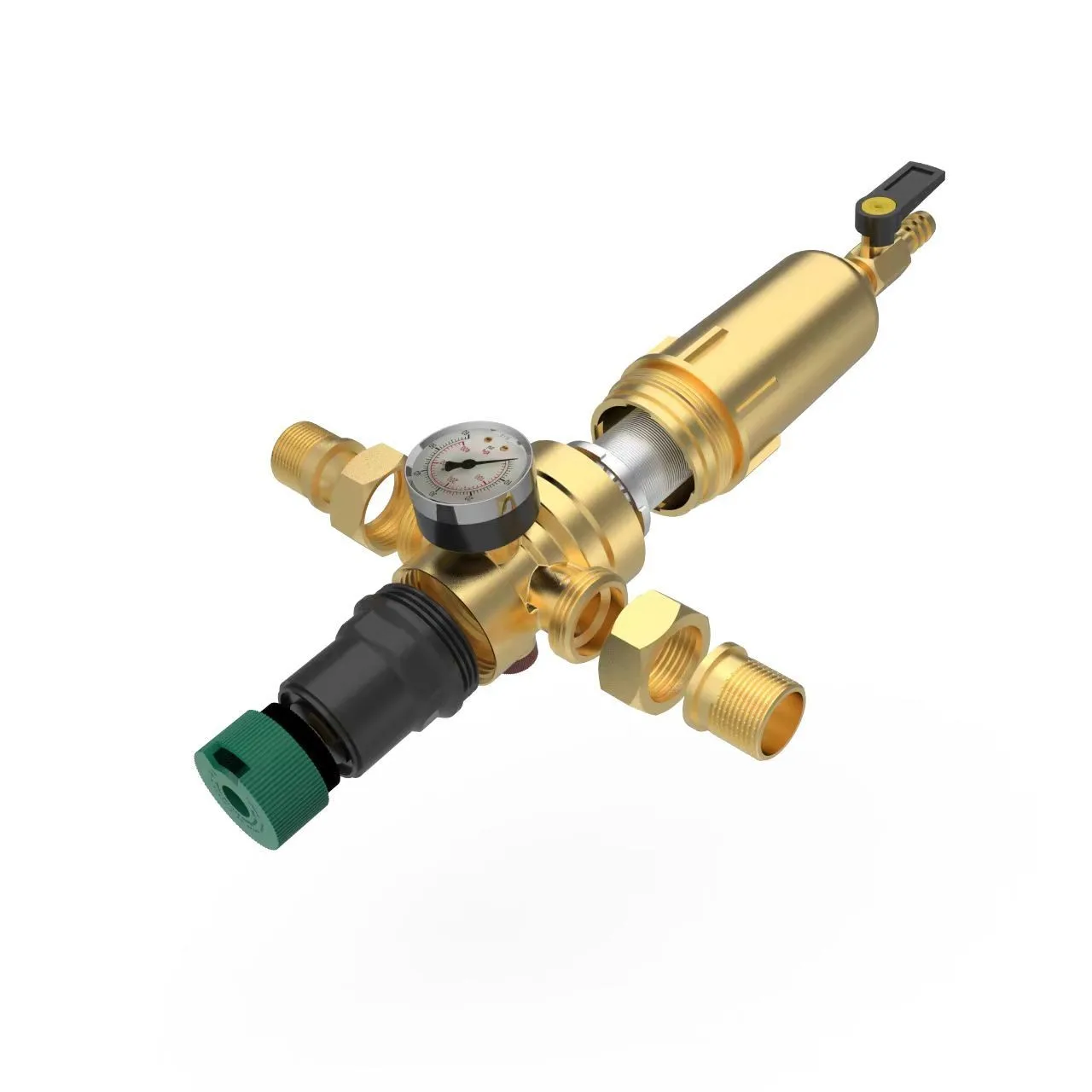 Spin Down Sediment Water Filter Reusable whole house inline sediment water purification filter system with pressure reducer